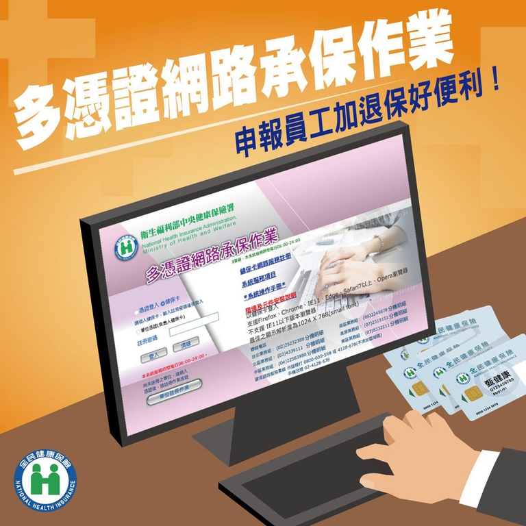 多憑證網路承保作業(圖:衛福部)