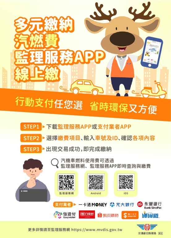多元繳納汽燃費(圖:交通部公路總局)